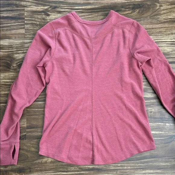JANJI Size S Women's Long-Sleeve Thermal Crewneck Sweater - Dusty Rose - Picture 4 of 4